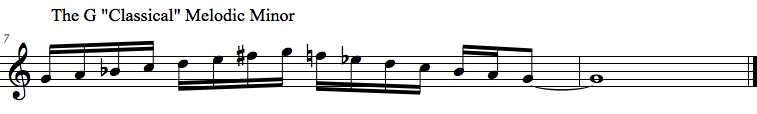 Classical Melodic Minor Scale