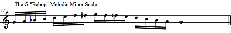 Bebop Melodic Minor Scale