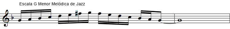 La Escala G Menor Melódica de Jazz Escala G Menor Melódica de Jazz