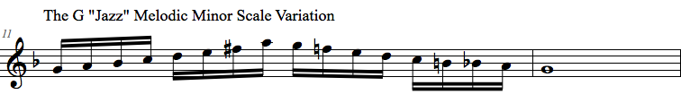 G Jazz Melodic Minor Scale - Variation