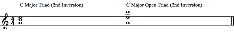 C Major Triad on 2nd Inversion / Opened and Closed
