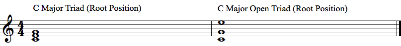 C Major Triad / Closed and Opened