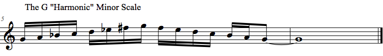 G Harmonic Minor Scale