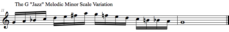 G Jazz Melodic Minor Variation